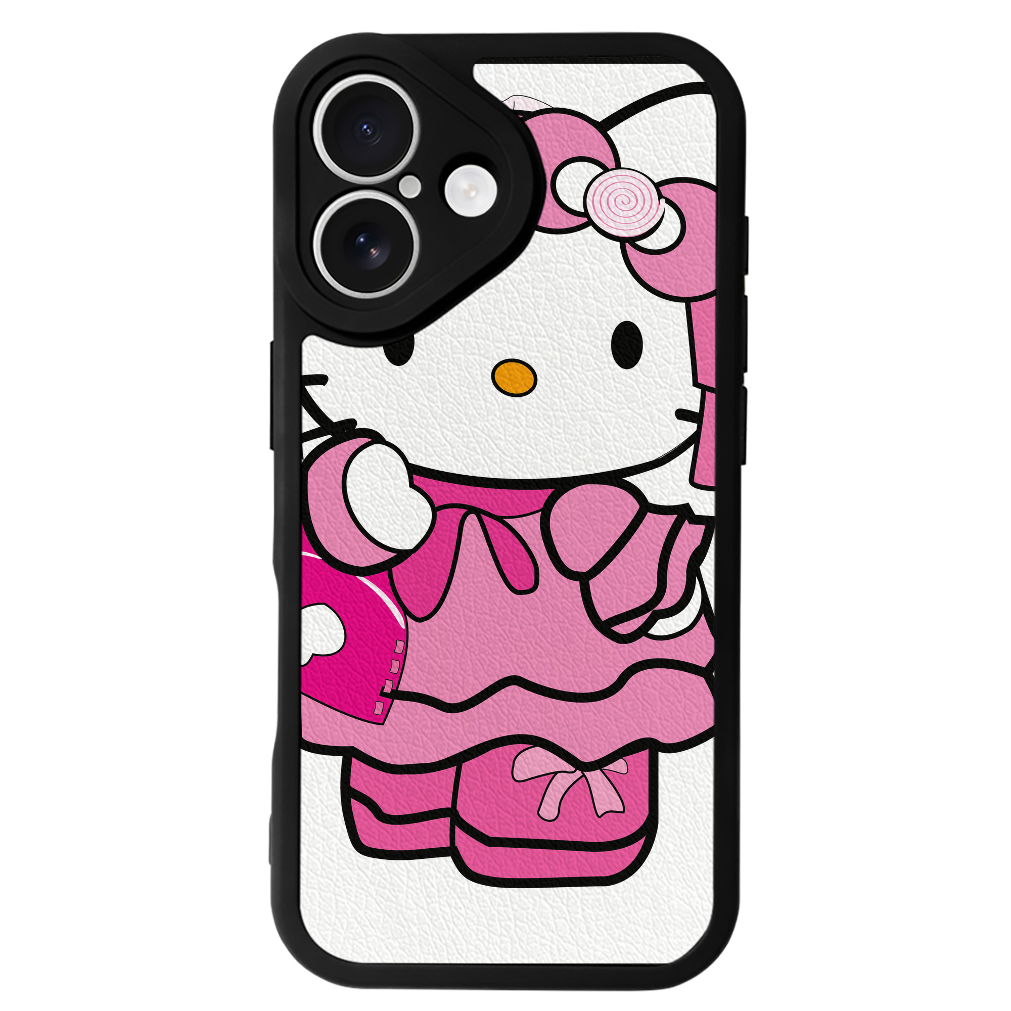 （画像用） Hello Kitty ハローキティ 【iPhone 16シリーズ対応】シリコンスマホケース（レザー調） 材質：シリコン